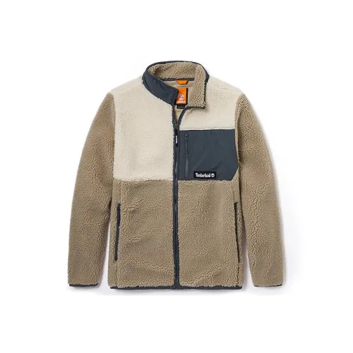 Timberland Velvet Jackets Unisex Gray Stone Color-Smoke White