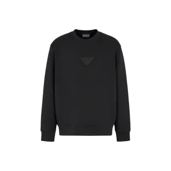 EMPORIO ARMANI Asv Clubwear Jersey Sweatshirt With Eagle Patch And Rhinestones