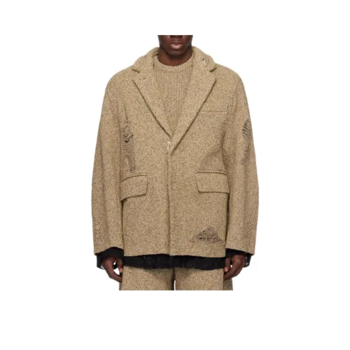 Ader Error Blue Hats Caps Coats Men's Beige