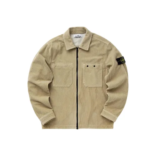 STONE ISLAND Logo Patch Corduroy Overshirt