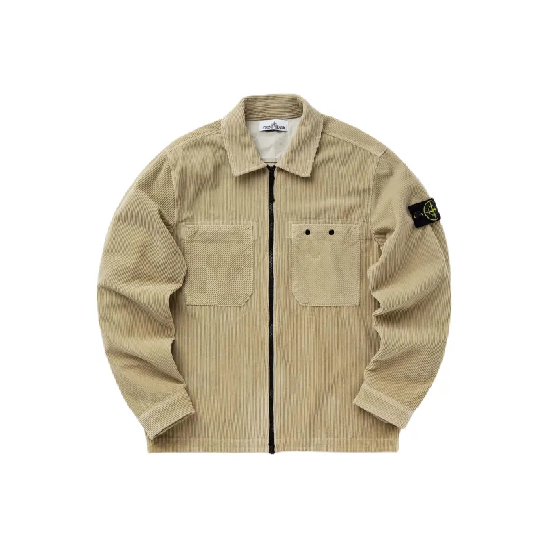 STONE ISLAND Logo Patch Corduroy Overshirt-0