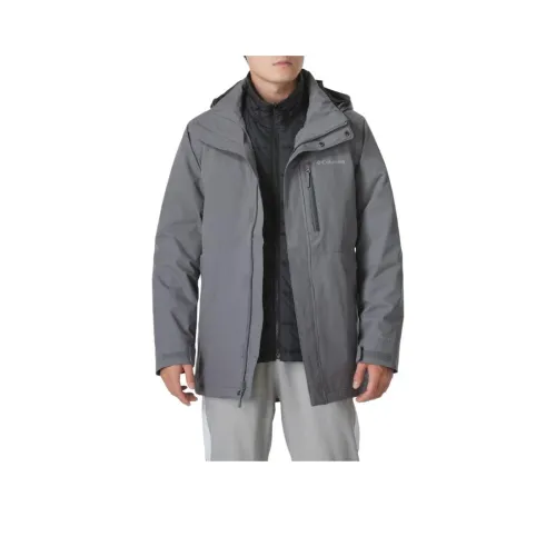 Columbia Omni Heat Water Resistant Windproof Warm Lightweight Windbreaker Jacket Men's Gray
