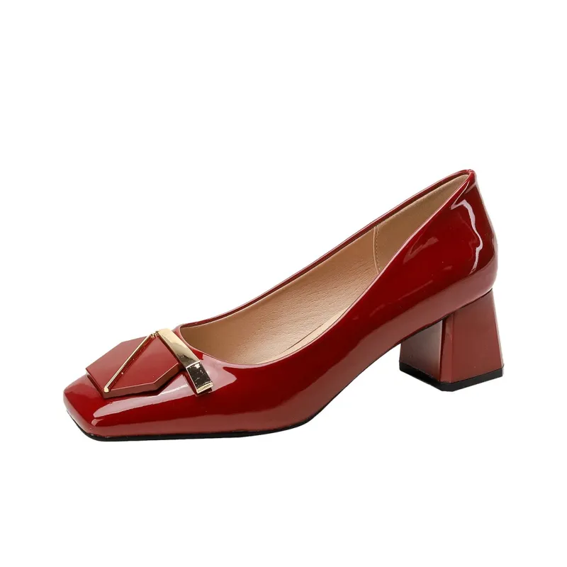 QITUMAUL Block Heel High Heels Women's-2
