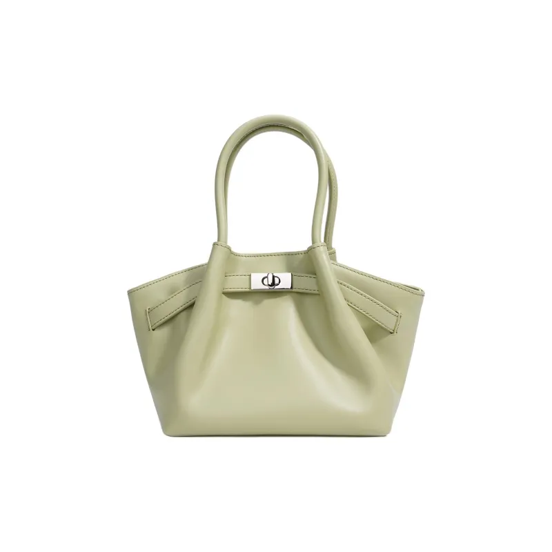 COURONNE Cow Leather Basket Bag, One Shoulder Handbag Women's Multicolor-7