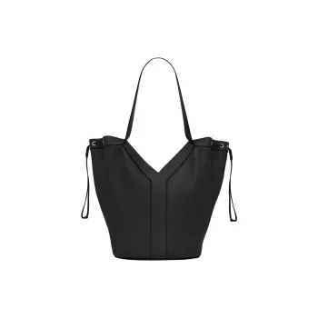 SAINT LAURENT Cow Leather Hobo Bag, Handbag, Shoulder Bag Large Size Women's Black
