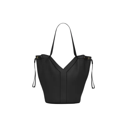 SAINT LAURENT Cow Leather Hobo Bag, Handbag, Shoulder Bag Large Size Women's Black