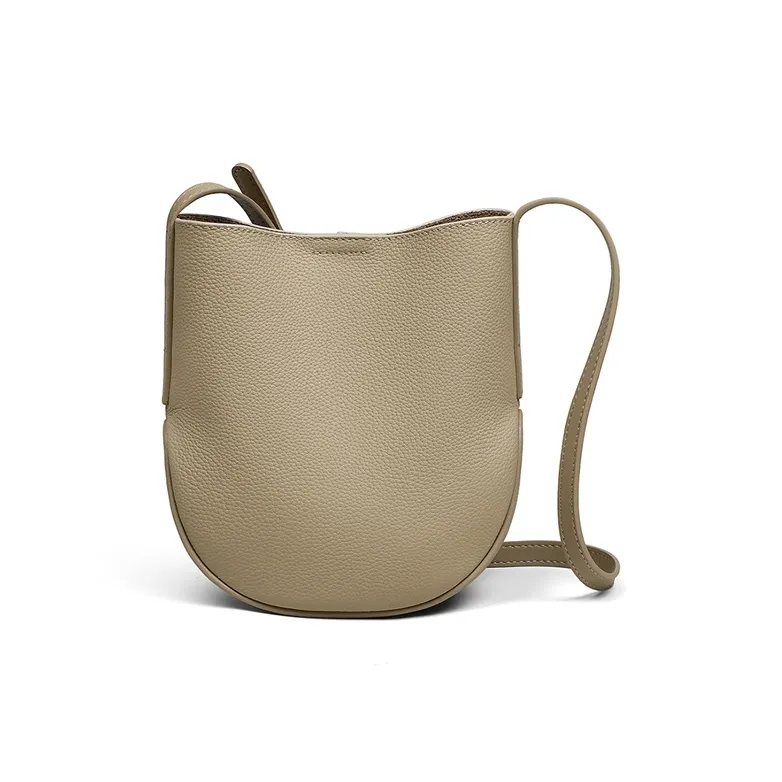 VINEY Cow Leather Shoulder Bag, Crossbody Bag, Bucket Bag Regular Women's Elephant Gray-4