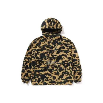 A BATHING APE Crinkle Effect 1st Camo Half Zip Hoodie Jacket