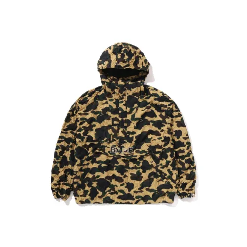 A BATHING APE Crinkle Effect 1st Camo Half Zip Hoodie Jacket