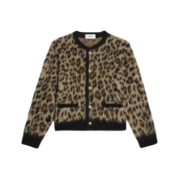 CELINE Cardigan Jacket In Brushed Mohair