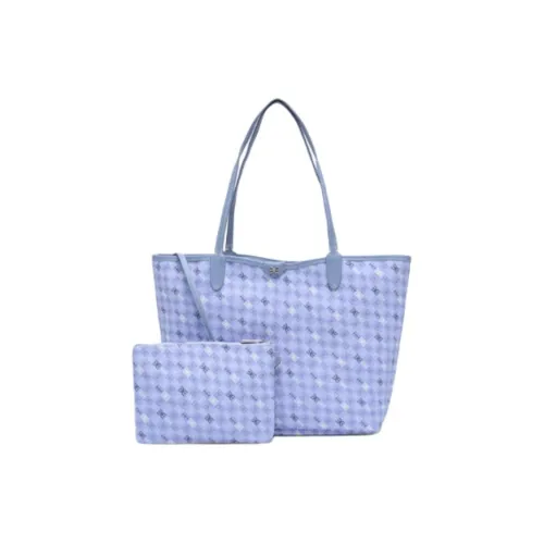 SAM EDELMAN Fabric Tote Bag, Shopping Bag, Shoulder Bag Large Size Women's Blue/coral Pink