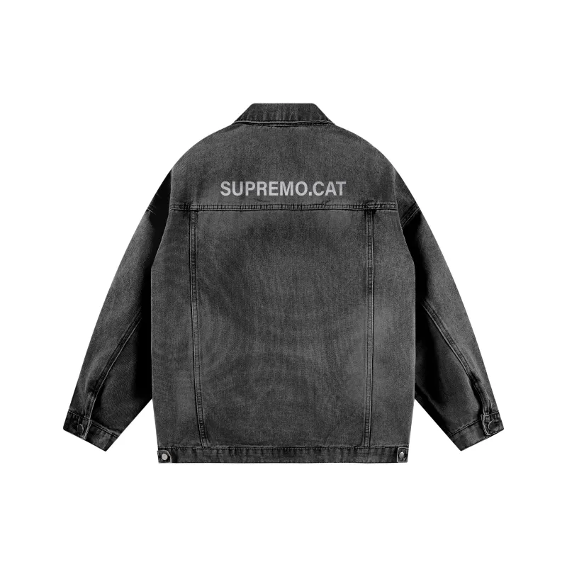 Supremo Cat Denim Jacket Unisex-2