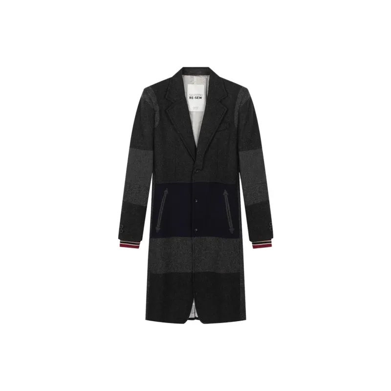 Valentino Patchwork Single Breasted Coat-0