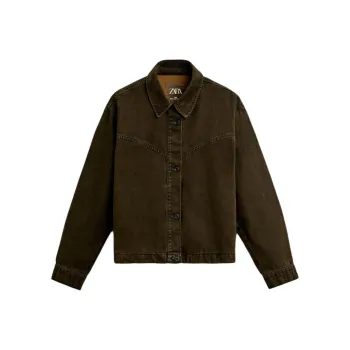 ZARA Denim Jackets Men Brown