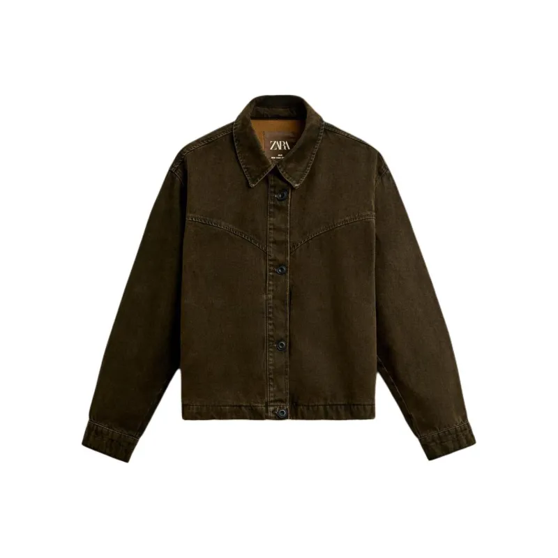 ZARA Denim Jackets Men Brown-0