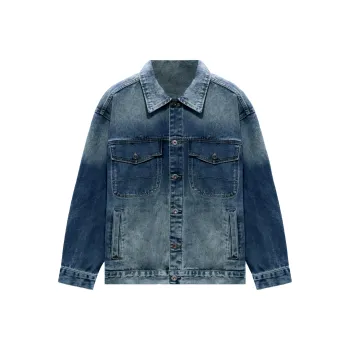 WILD LEADER Denim Jacket Unisex Nostalgic Blue