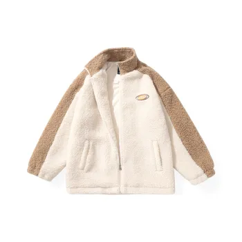 Bt Loose Fit Jacket Unisex White Coffee Color