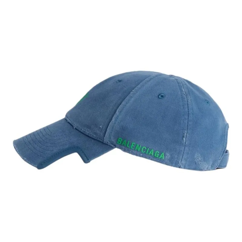 Balenciaga Cotton Baseball Caps Men's Blue-1