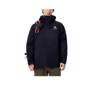 CAMEL Water Resistant Windproof Breathable Warm Windbreaker Jacket Men's Phantom Black