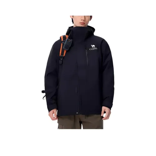CAMEL Water Resistant Windproof Breathable Warm Windbreaker Jacket Men's Phantom Black