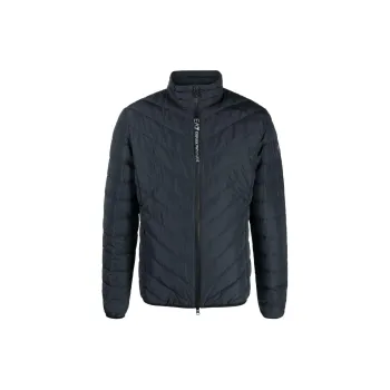 EMPORIO ARMANI Logo Patch Zipped Quilted Jacket