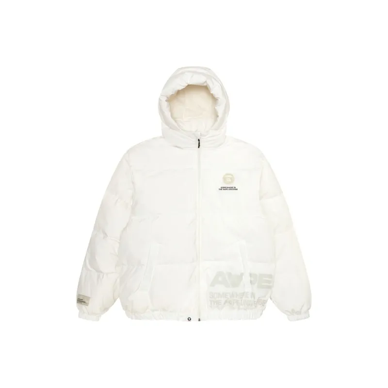 Aape Slogan print Hooded Padded Jacket-3