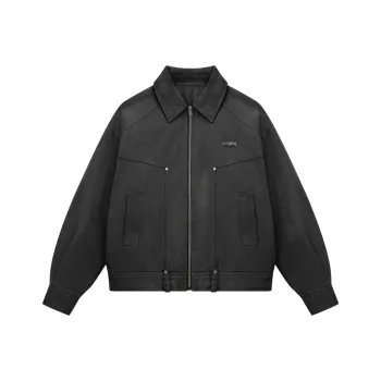 PMET Leather Collar Workwear Jacket Unisex