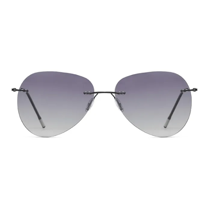 YUZHAOLIN Semi Titanium Irregular Shape Sunglasses Unisex-4
