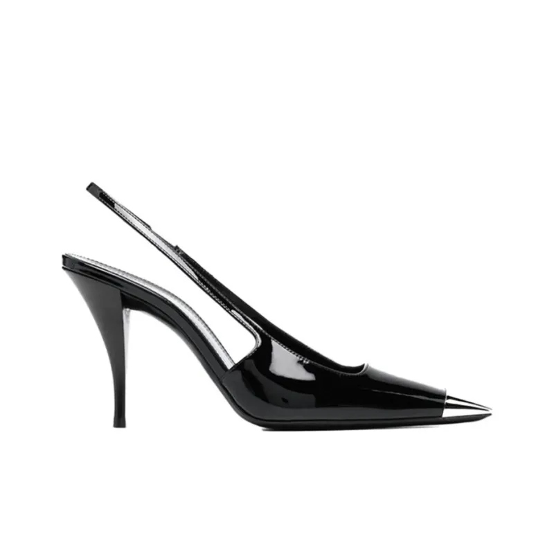 WEISHIBANGWEI Slim Heel High Heels Women's Black-1
