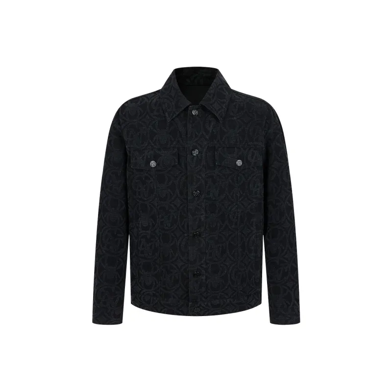 C'N'C New Order & Classics Series Denim Jacket Men's Black Floral-0