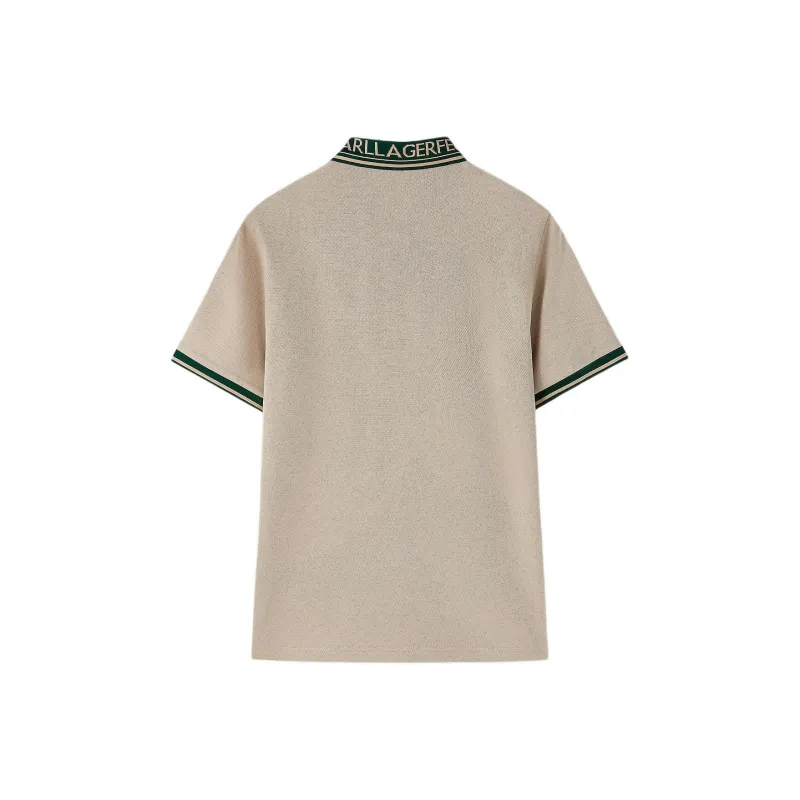 KARL LAGERFELD SS25 Polo Shirt Men's Khaki-1