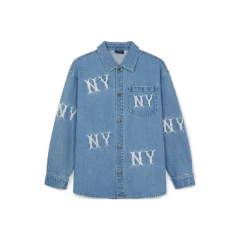 MLB New York Yankees Denim Jacket Unisex Light Sky Blue