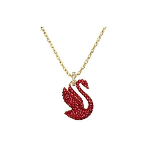 Swarovski Swan Artificial Crystal Necklaces Women's Red