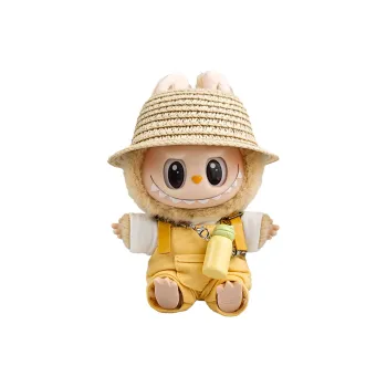 [Dress Up Doll] POP MART THEMONSTERS BNK Small Straw Hat Hang Tag Box Labubu Vinyl, Sitting Party Height 15cm