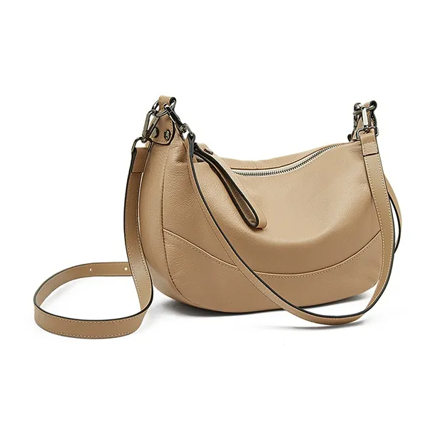 Old Man's Head Top Grain Cow Leather Shoulder Bag Women's Black/White/Green/Flesh Pink-22