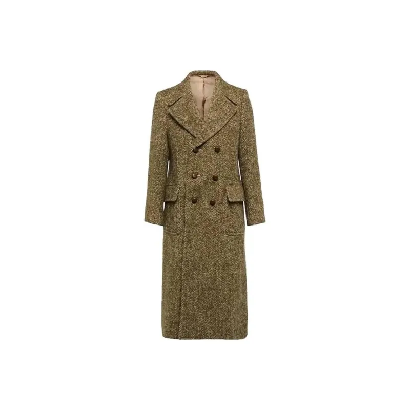 GUCCI Double Breasted Wool Blend Coat-0