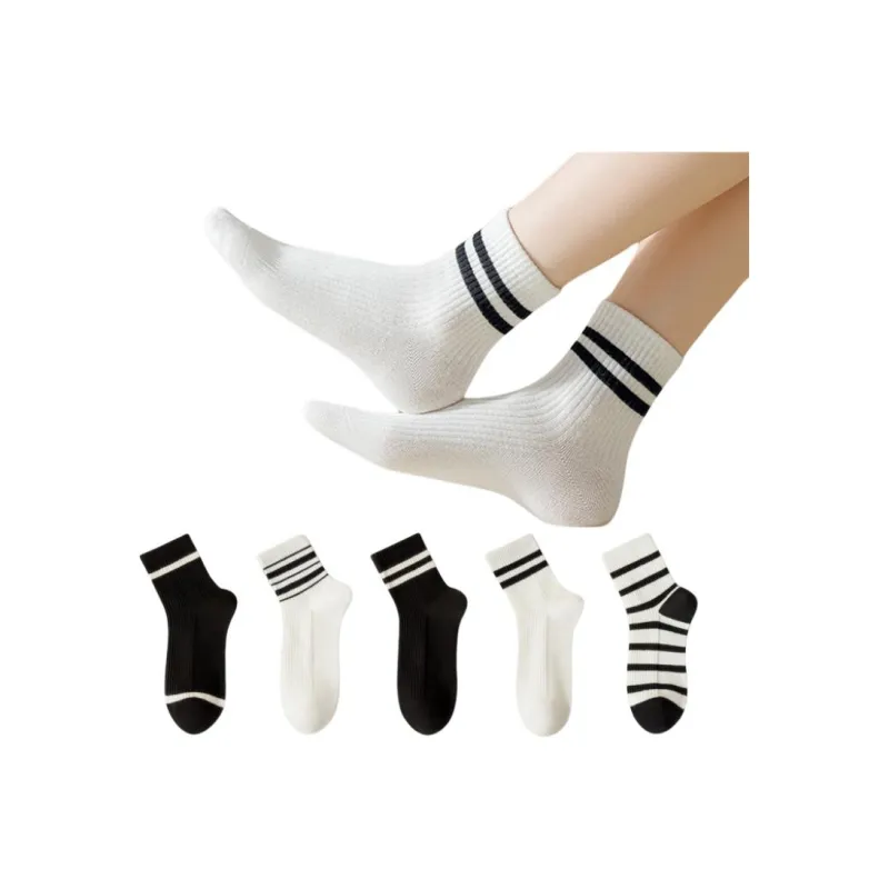 Temooues Mid Calf Socks Women's Combo Set-4
