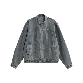 NANDCHN Denim Jacket Unisex Blue