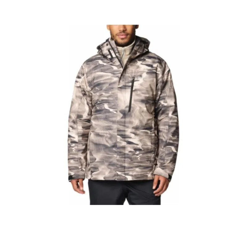 Columbia Skiing And Paragliding Waterproof And Breathable Warm Windbreaker Jacket Men's Dark Stone Wind Print-0