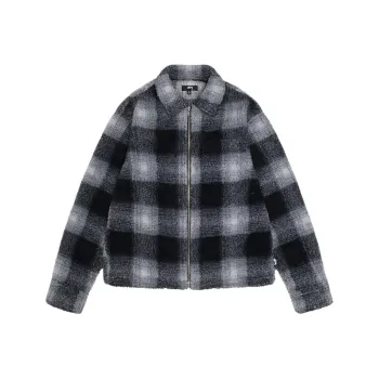 Stussy Shadow Plaid Zip Sherpa
