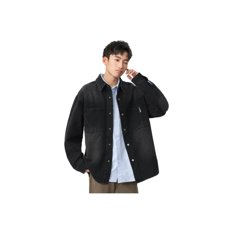 Tonlion Denim Jacket Unisex Black-0