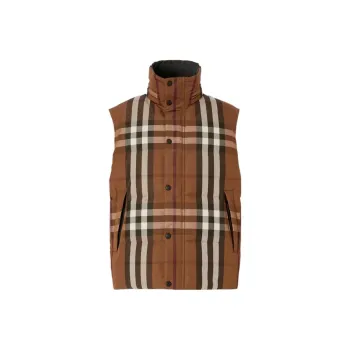Burberry Packaway Hood Reversible Check Puffer Gilet