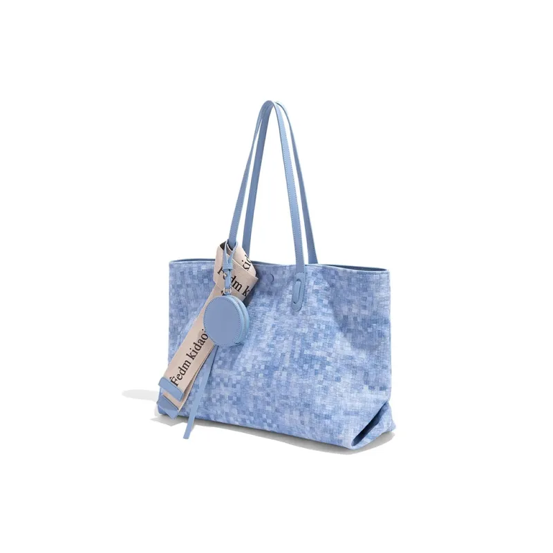 CLEVER& KETCH PU Tote Underarm Shoulder Bag Women's Pink/Blue-3