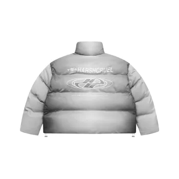 HARSH AND CRUEL Puffer Jacket Unisex Gray