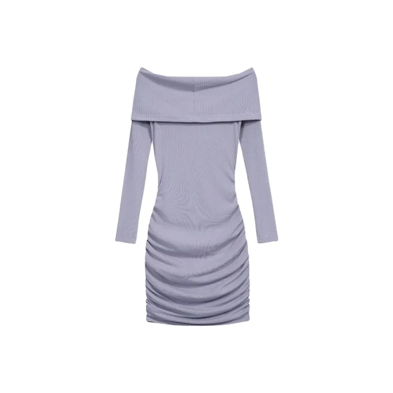 DOKZB Long Sleeved Dress Women's Purple-1