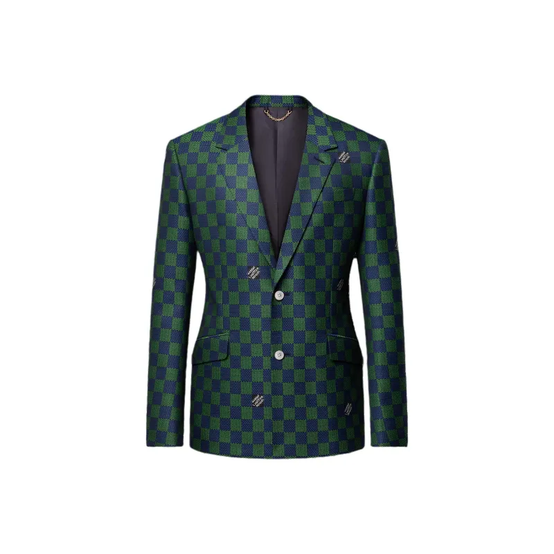 LOUIS VUITTON Jacquard Damier Wool Single Breasted Jacket-0
