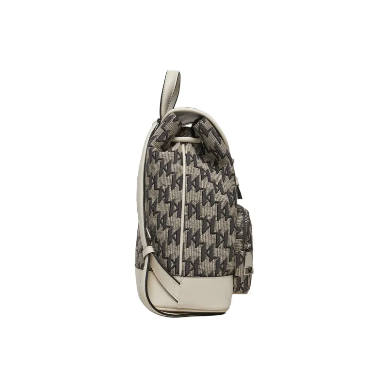 KARL LAGERFELD Fabric Backpack Trumpets Women's Gray Green-1