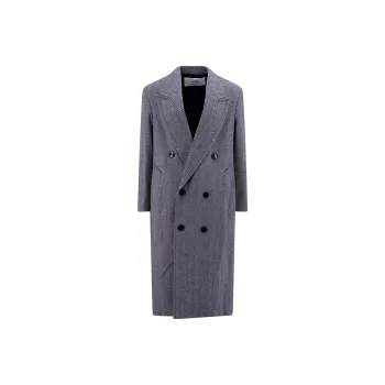 AMIPARIS Herringbone Motif Double Breasted Coat