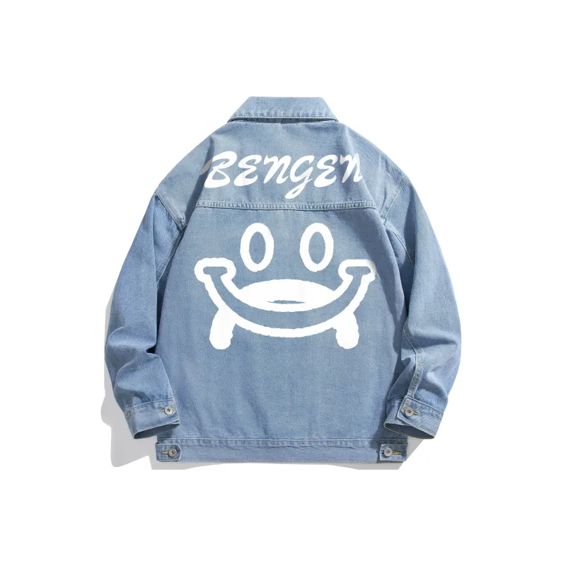 BENGEN Autumn Denim Jackets Men's Blue-0