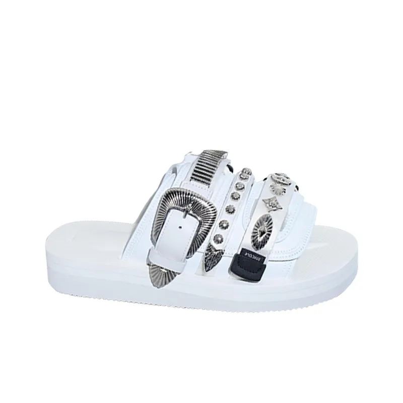 Toga x Suicoke Rubber Sole Slip Resistant Abrasion Resistant Slide Slippers Men's White-1